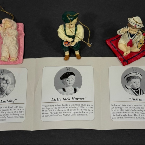 Ashton-Drake Heirloom Ornaments "Brahms' Lullaby" "Little Jack Horner" "Justin" - Picture 8 of 9
